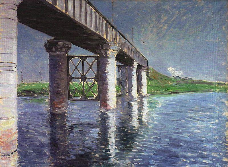 Gustave Caillebotte The Seine and the Railroad Bridge at Argenteuil china oil painting image